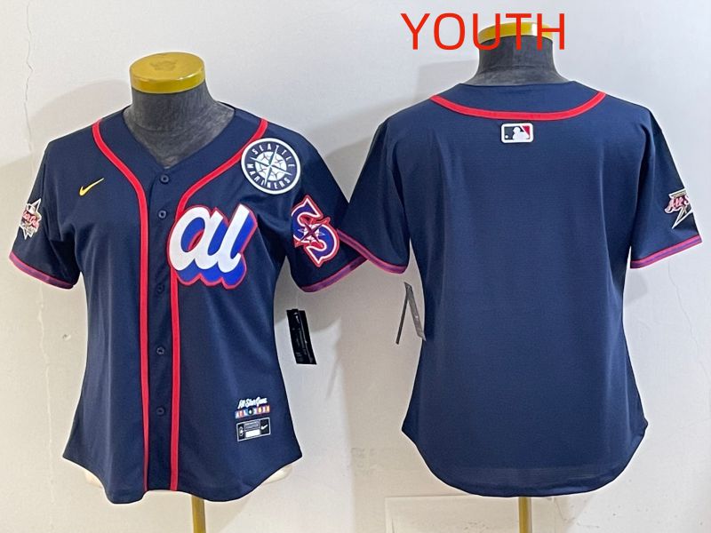 Youth 2025 Seattle Mariners Blank Drak Blue All star Nike MLB Jersey style 08